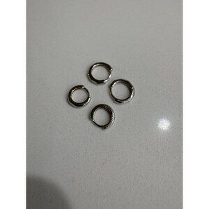 2 PAIRS .925 sterling silver huggies earrings hoops simple minimalist